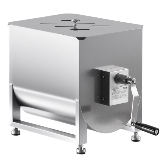 KFFKFF Hand-Operated Meat Blender, 80L Permanent Container for Meat Preparation (Can Mix up to 15LBS of Meat), Stainless Steel Meat Blending Device, Sausage Blending Apparatus with Lid, Handle