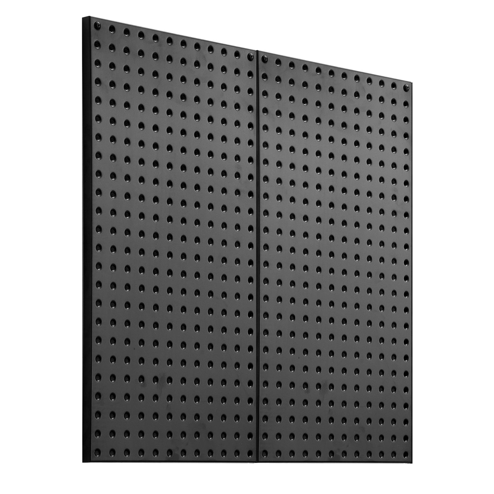 KFFKFF Metal Pegboard Panels, 32" x 16" Pegboard, Set of 2, Durable Steel Wall Organizer for Tools, Garage, Office, Craft Room, Kitchen, and Home Storage, Black