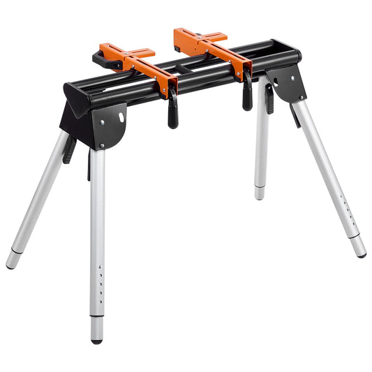KFFKFF Miter Saw Stand, Steel Structure with 330lbs Weight Limit, Collapsible Design for Miter Saw, Includes Single-piece Mounting Brackets Clamps, Height Adjustable from 29.1" to 32.9", Portable