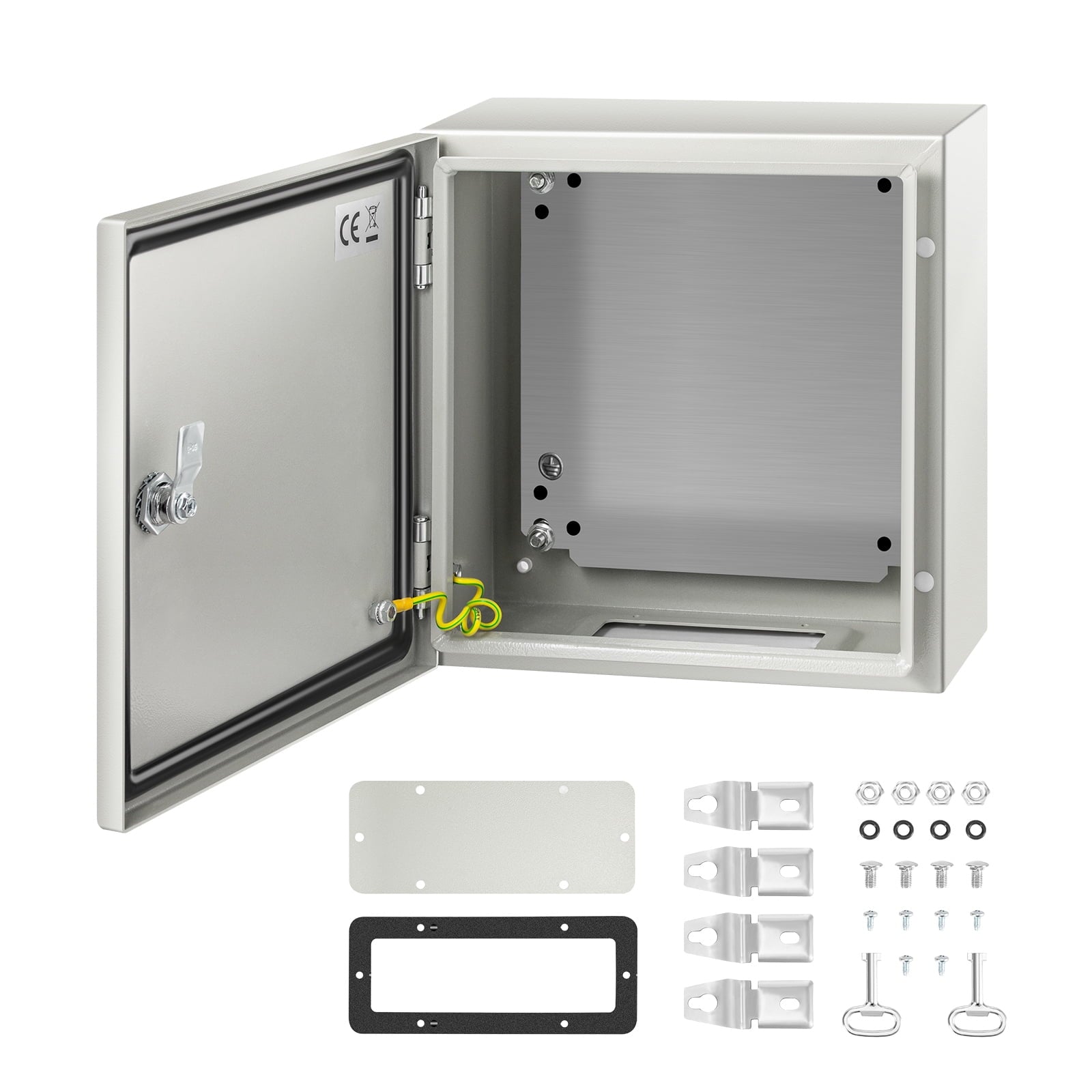 KFFKFF NEMA Steel Casing, 12 x 12 x 6'' NEMA 4X Steel Electric Container, IP66 Resistant to Water & Dust, External/Internal Electric Connection Box, with Fixing Panel