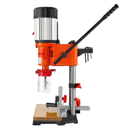 KFFKFF Tabletop Mortise Device, 370W, 1725 RPM Carpentry Mortising Equipment, accompanied by 1/4-Inch, 3/8-Inch, 1/2-Inch Chisels Wooden Workstation, suitable for Crafting Round Holes