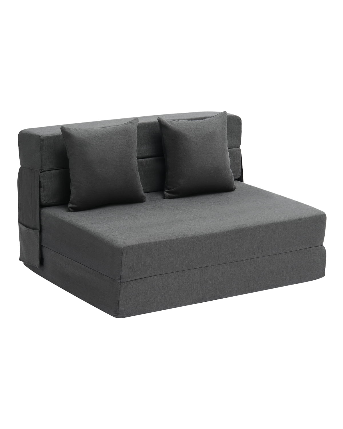 KFFKFF Twin Sofa Bed, Trio Function Couch Bed with Pair of Cushions and Detachable Cover, 25D Superior Density Memory Foam Transmutable Slumber Chair Bed, Daybed for Lounge, Boudoir