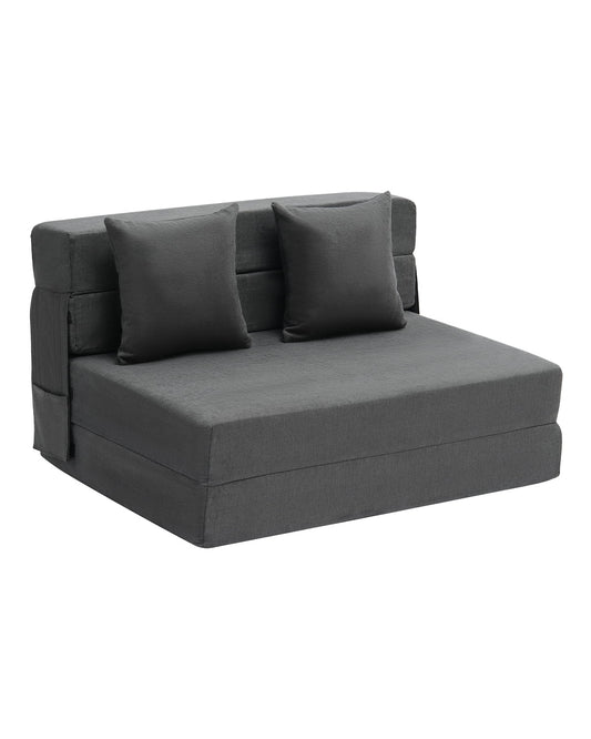 KFFKFF Twin Sofa Bed, Trio Function Couch Bed with Pair of Cushions and Detachable Cover, 25D Superior Density Memory Foam Transmutable Slumber Chair Bed, Daybed for Lounge, Boudoir