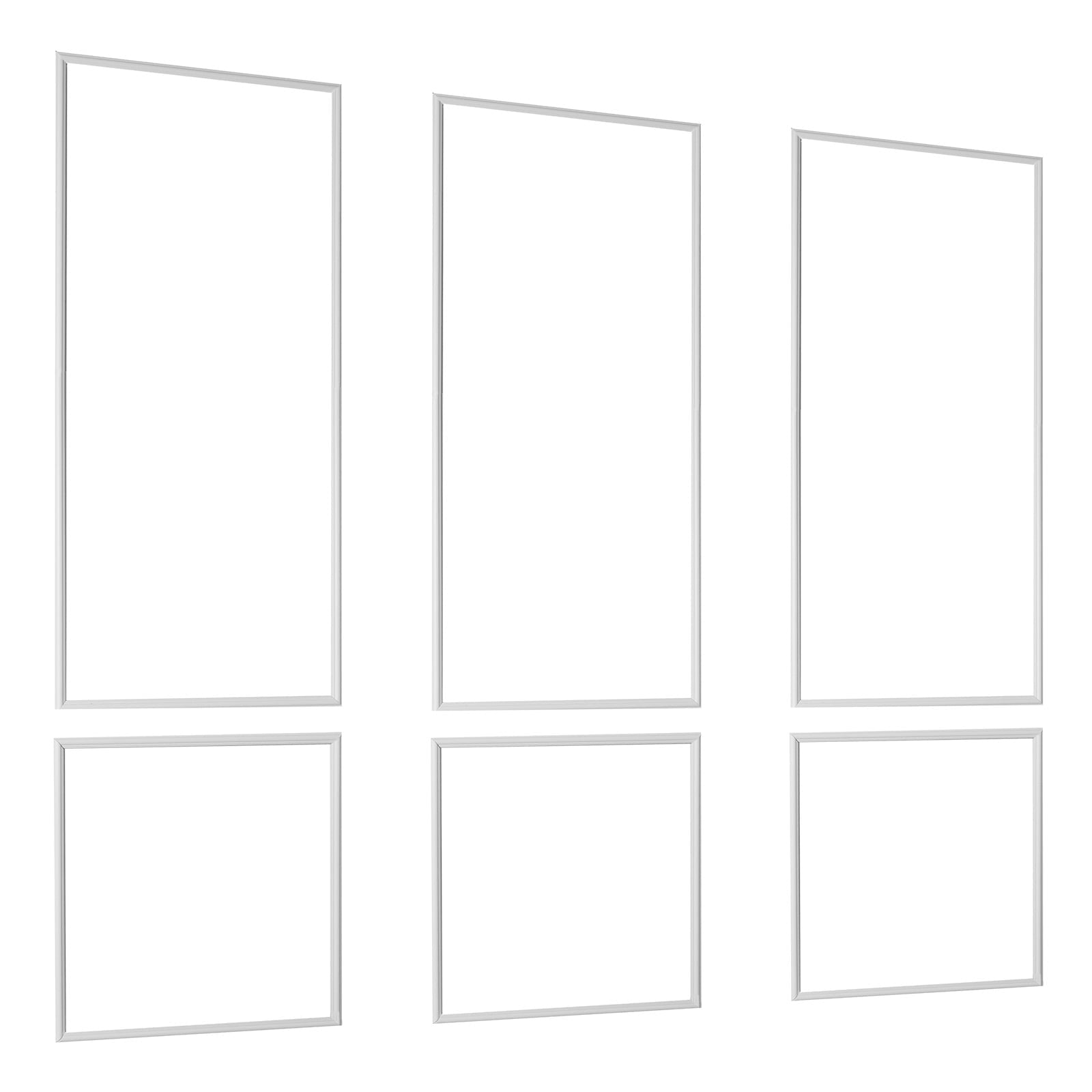 KFFKFF Wall Molding Wainscoting Panels Kit, 3 Pack, Lightweight Paintable Polystyrene Material, Waterproof Interior Wall Trim, White