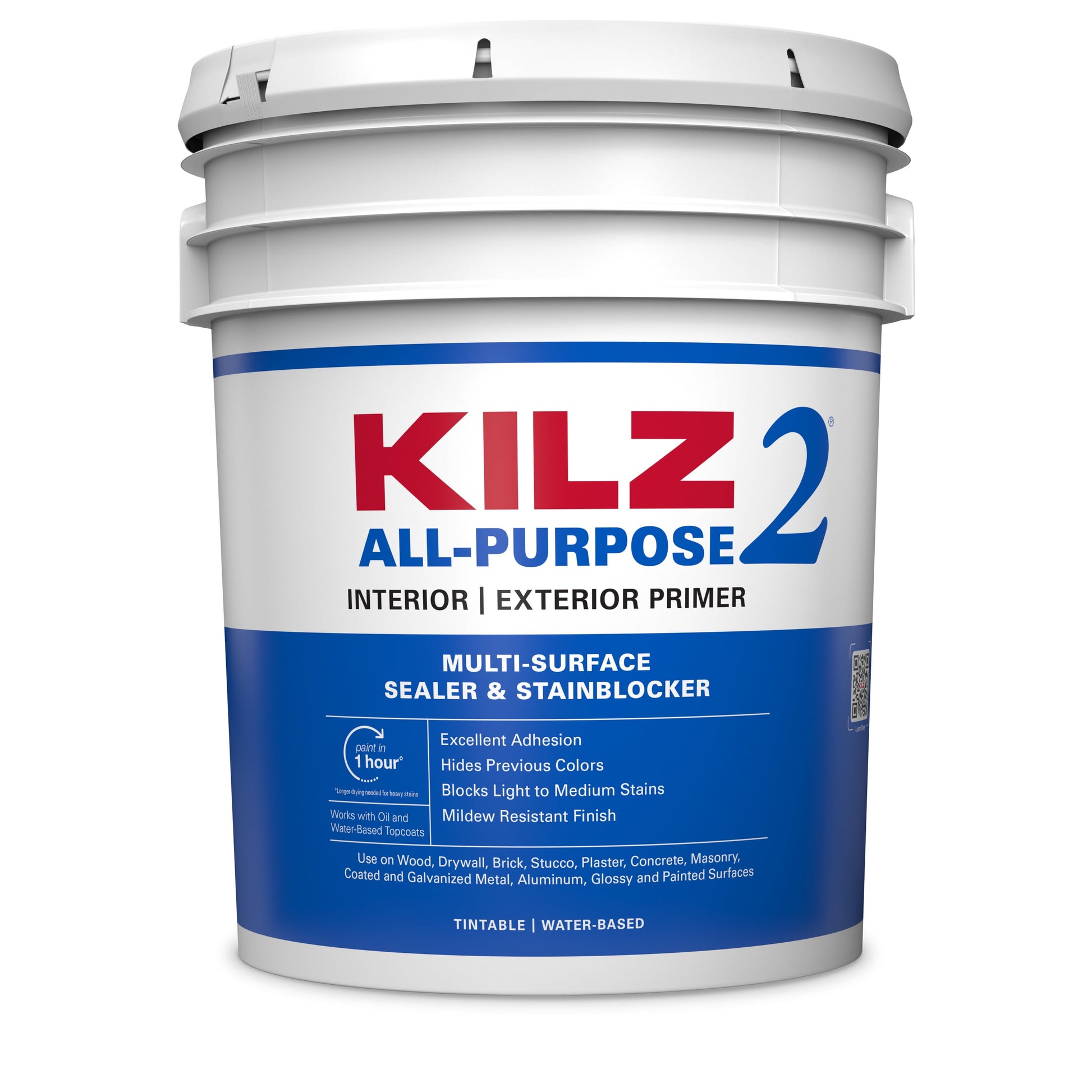 KILZ 2Â® All-Purpose Interior/Exterior Water-Based Stainblocking Primer, 5 Gallon
