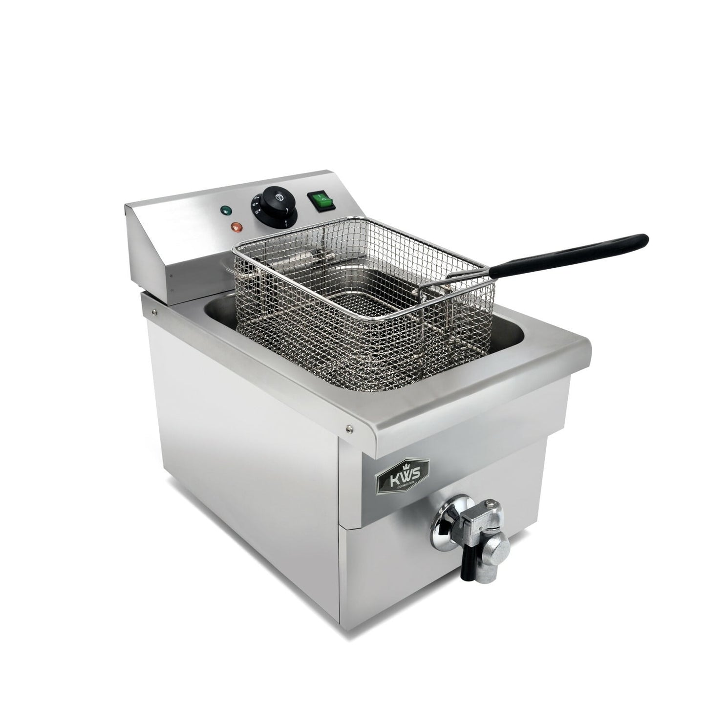 KWS DY-6 Commercial 1750W Electric Deep Fryer with Faucet Drain Valve System