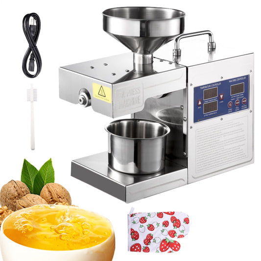 Kagrote 820W Automatic Oil Press Machine with 122°F-662°F Temperature Control, Hot Press Expeller for Flaxseeds & Rapeseed