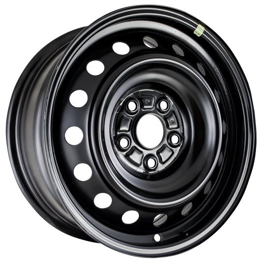 Kai 16 X 6.5 New Premium Replacement Steel Wheel Replica, Black, Fits 2009 - 2010 Pontiac Vibe