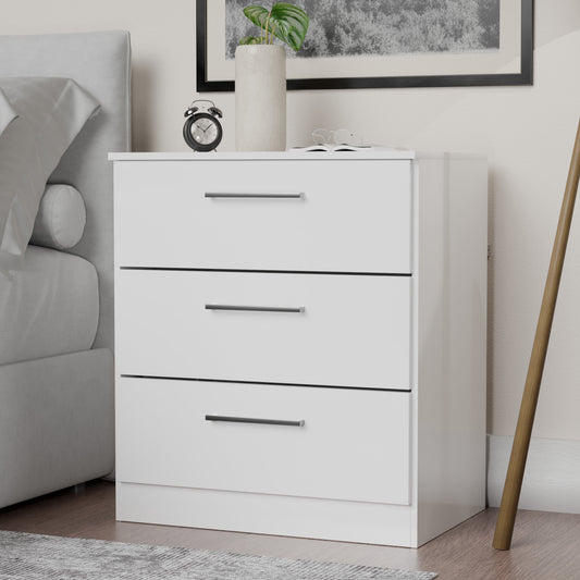 Kappesberg Jolyne 3-Drawer Vertical Dresser, Modern White Bedroom Storage - for Adults and Teens