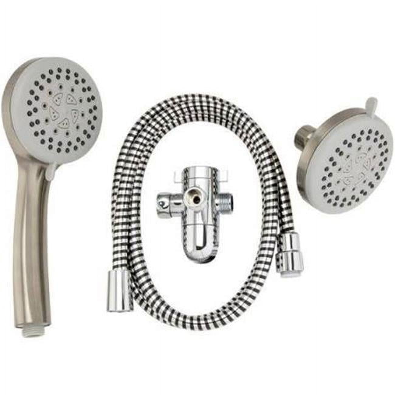 Keeney K751BN Stylewise 5 Function, 3 Way Shower Head Kit, Brushed Nickel