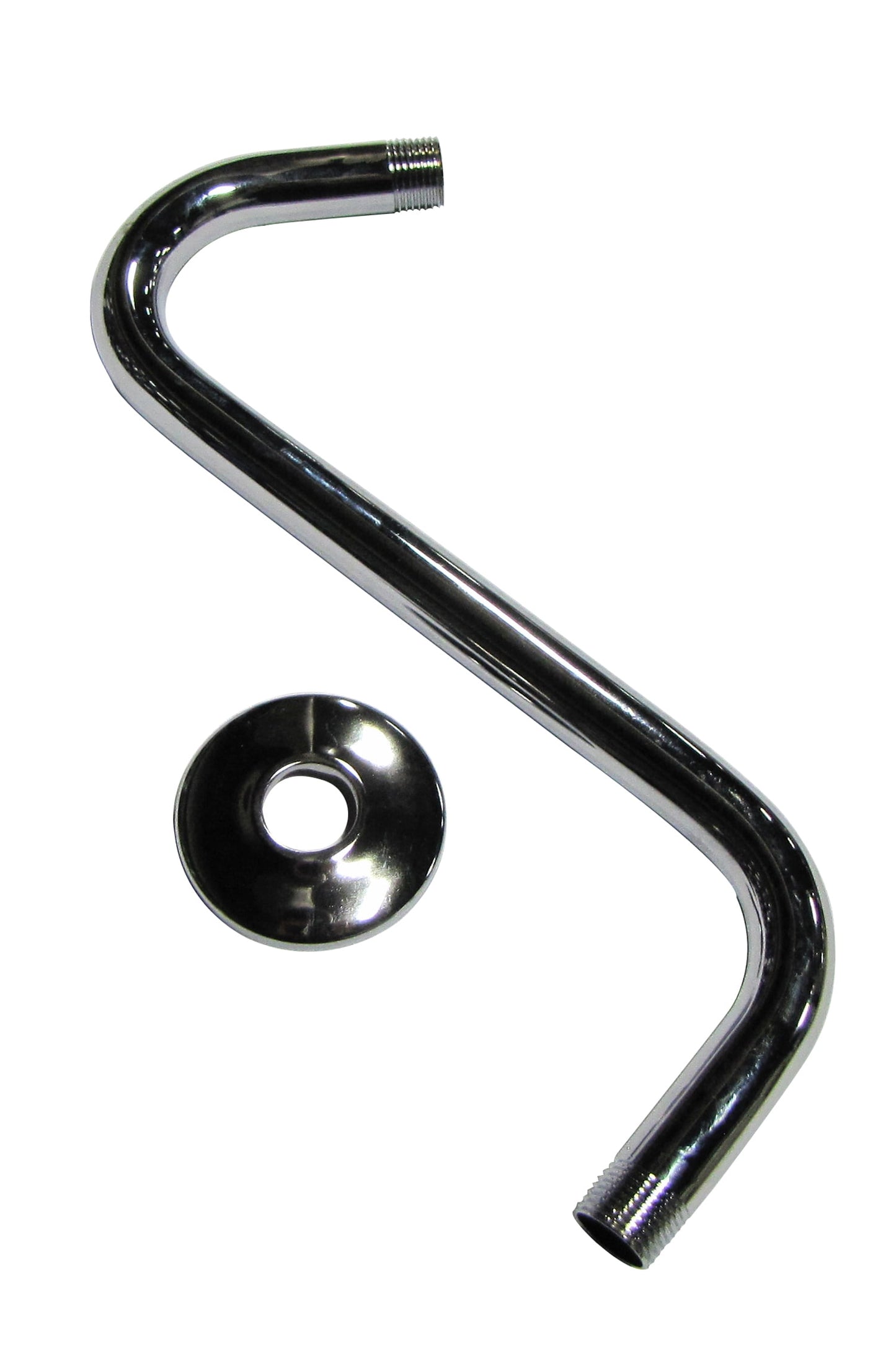 Keeney PP825-19 S-Shaped Replacement Shower Arm and Flange, Polished Chrome
