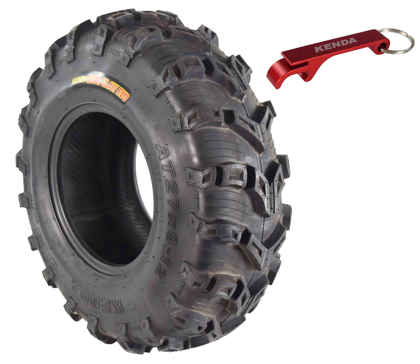 Kenda Bear Claw EVO 27x9-12 Front ATV/UTV Tire with Bottle Opener Keychain