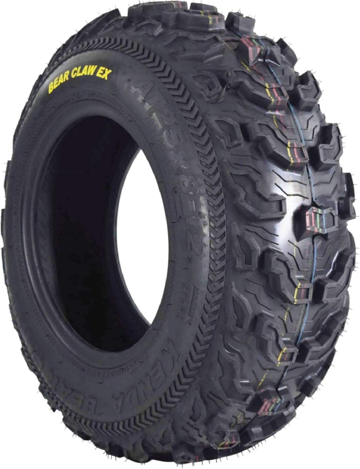 Kenda Bearclaw EX K573-25x8-12 Front Tire for All Terrain (ATV), UTV, and Side by Side (SxS) Vehicles - 6-Ply - Bear Claw EX 25x8x12
