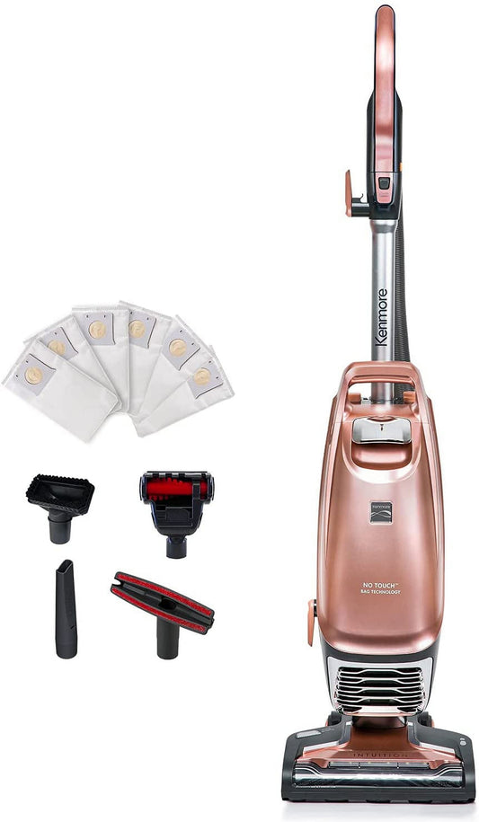 Kenmore BU4050 Intuition Bagged Upright Vacuum Cleaner for Carpet, Hard Floor, Rose Gold