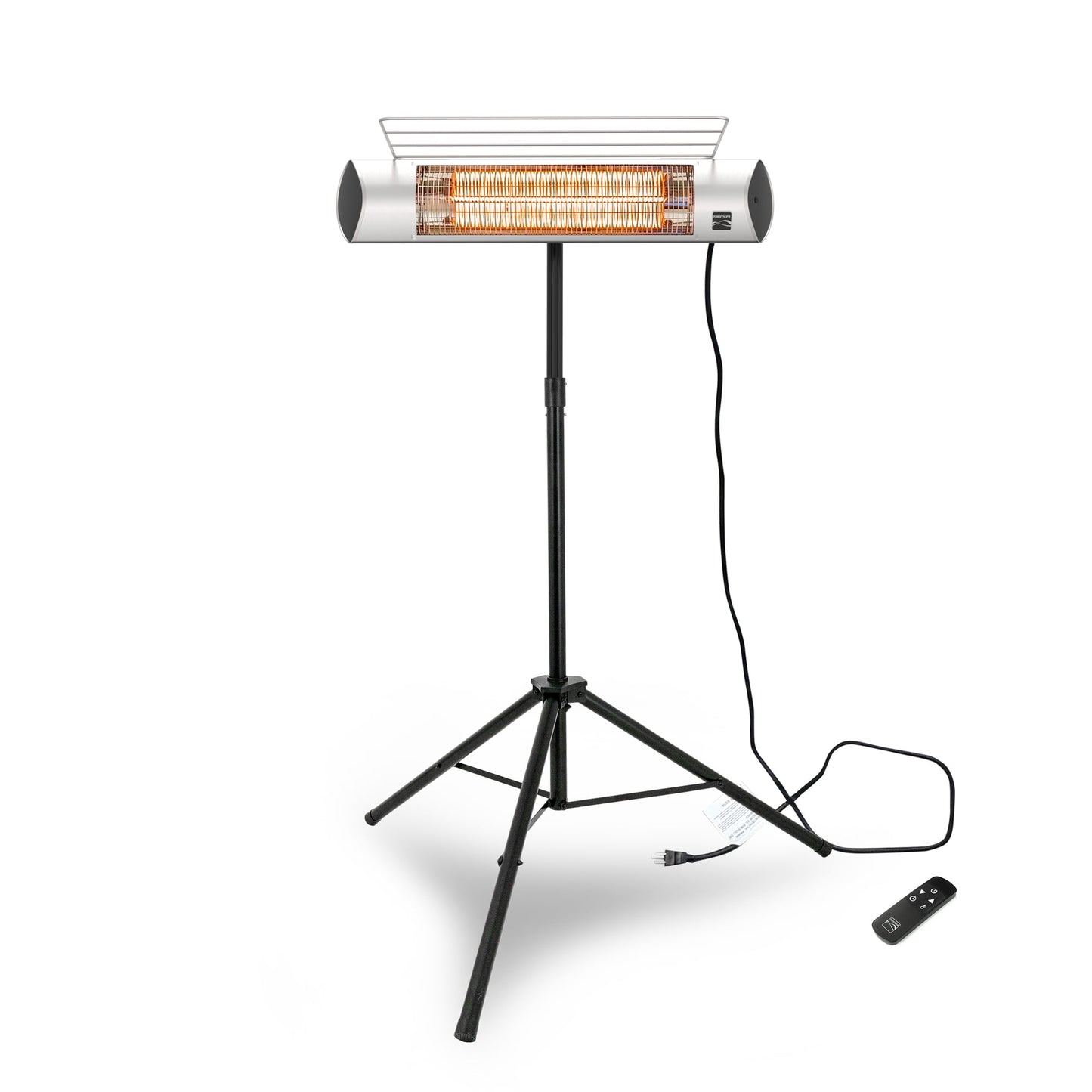 Kenmore Carbon Infrared 1500W Electric Patio Heater with Tripod and Remote, KH-7E01-SSTP, Silver