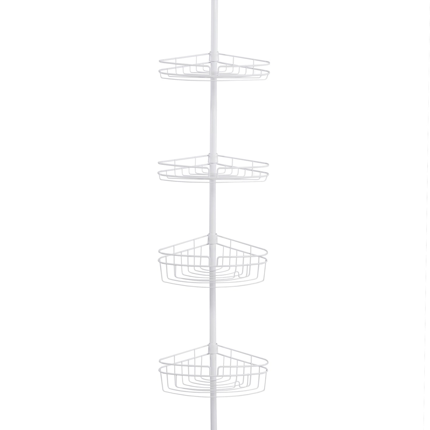 KenneyÂ®4-Tier Spring Tension Shower Corner Pole Caddy with Razor Holder, White