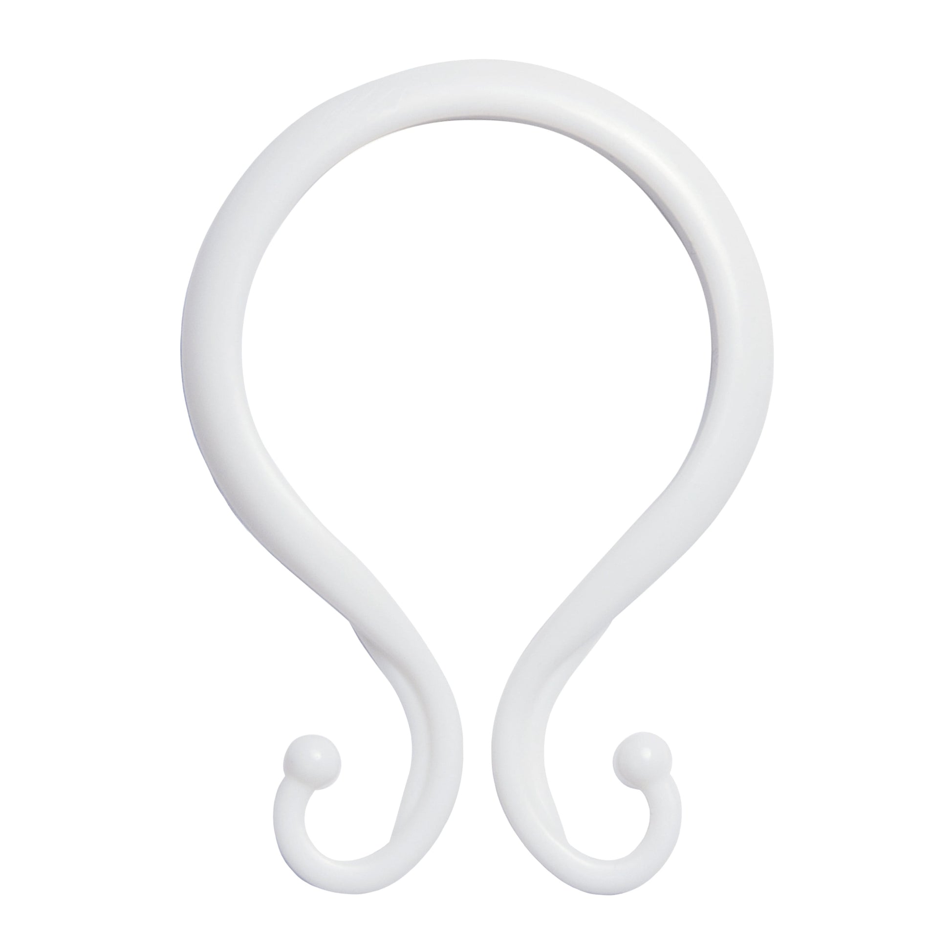 Kenney Rust-Proof Plastic Shower Curtain Double Hooks, Set of 12, Clear
