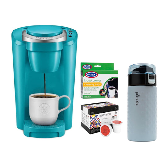 Keurig K-Compact Single-Serve Coffee Maker (Turquoise) with Tumbler Bundle