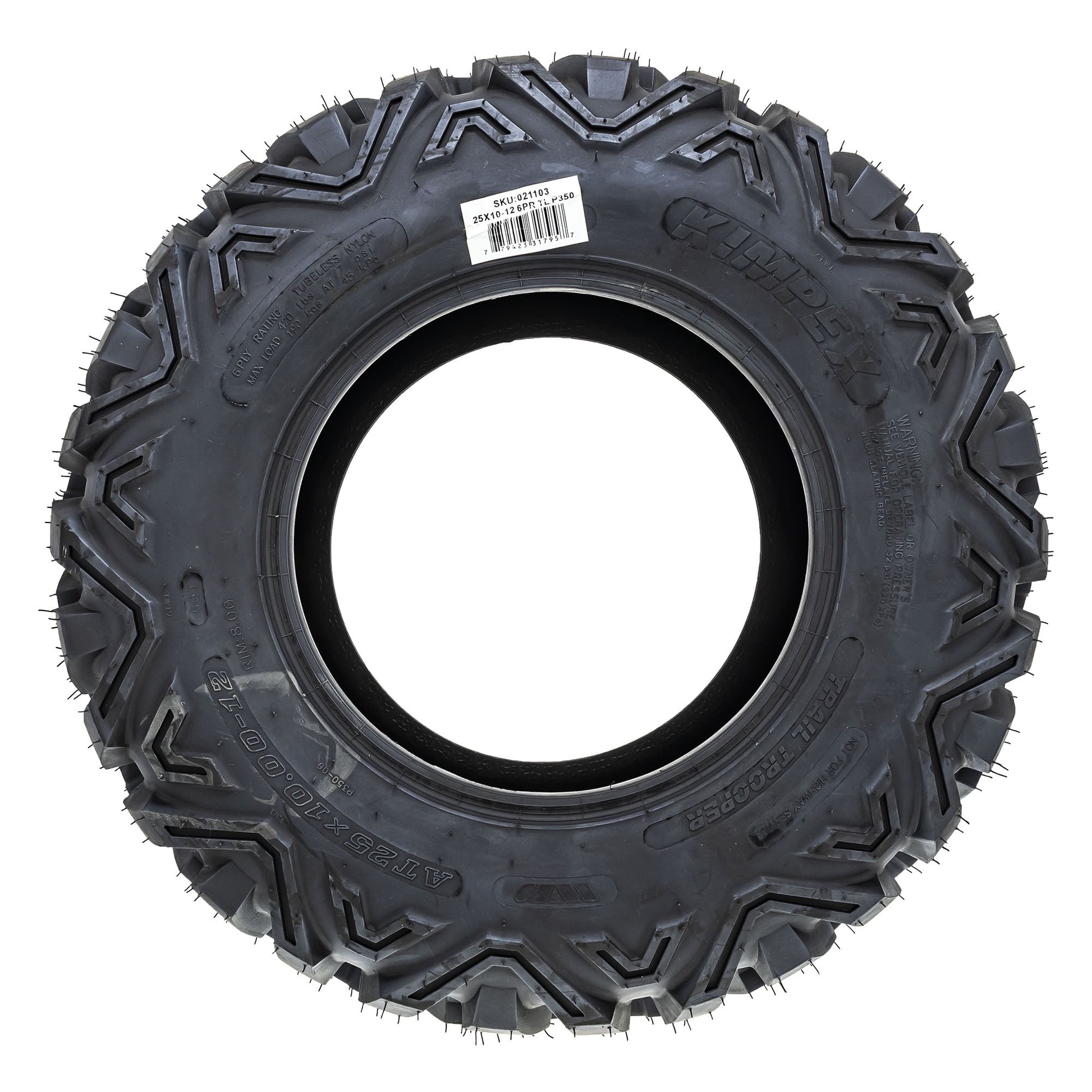 Kimpex 021103 Rear Trail Trooper Tire Bias 25X10-12 Alterra 400 450 500 550 600 700 XR TRV