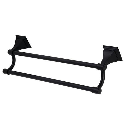 Kingston Brass Monarch 18-Inch Dual Towel Bar In Matte Black Finish BAH612318MB