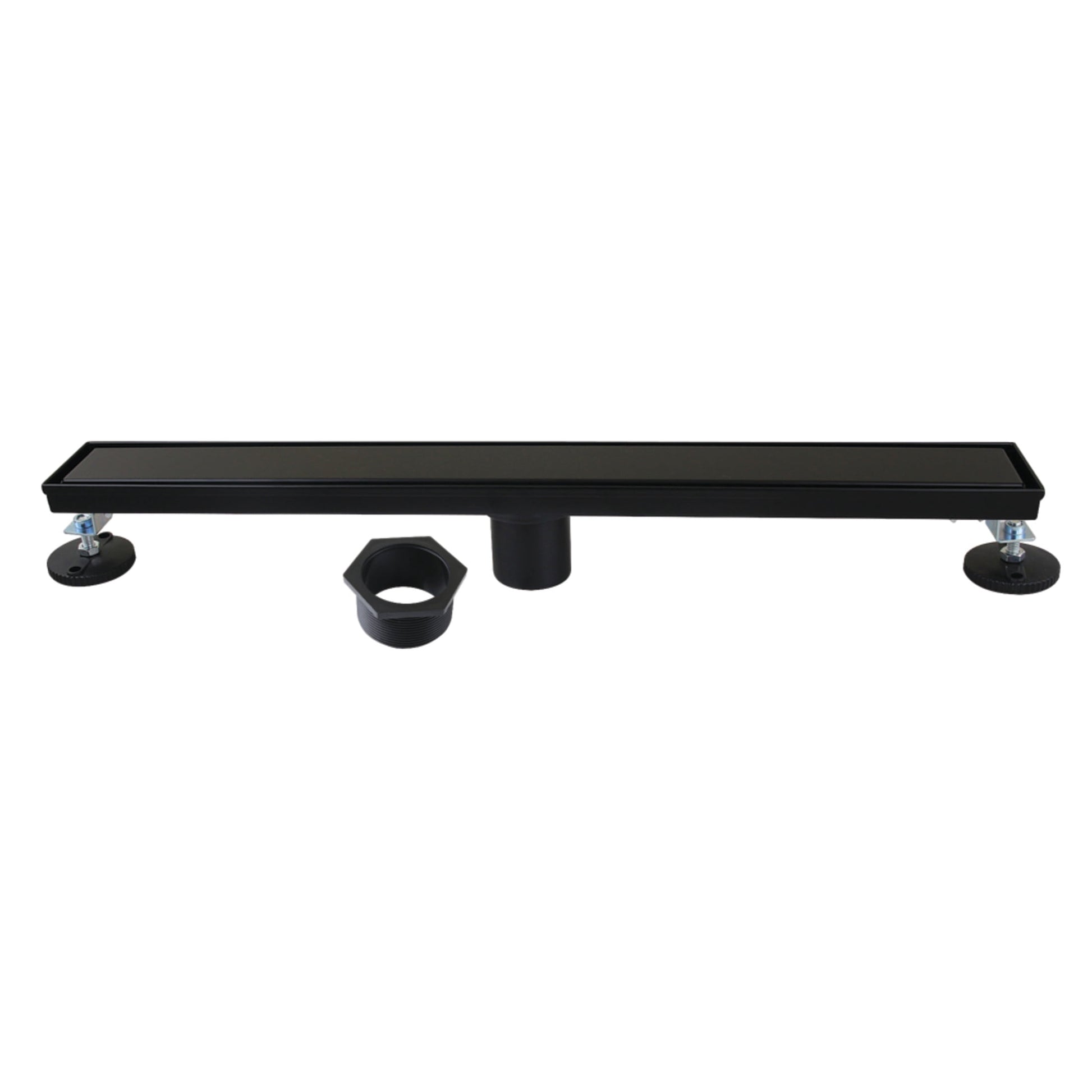 Kingston BSF2420 Watercourse 24-Inch Stainless Steel Linear Shower Drain with Reversible Tile Insert and Flat Grate in Matte Black