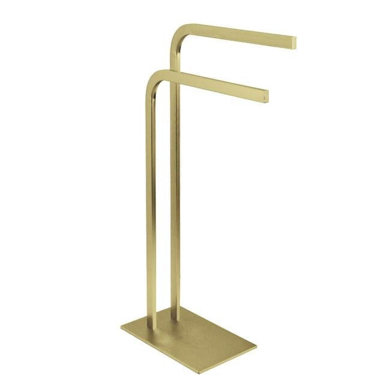 Kingston Brass SCC8007 31.75 in. Edenscape Pedestal Dual Towel Rack, Brushed Brass