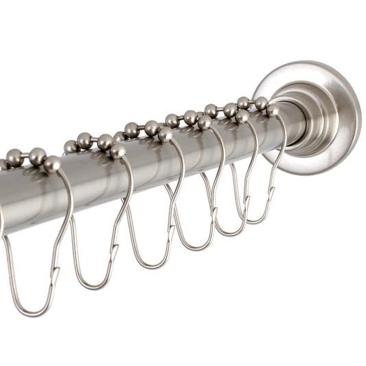 Kingston SCC3118 Edenscape 60-Inch to 72-Inch Adjustable Shower Curtain Rod with Rings in Brushed Nickel