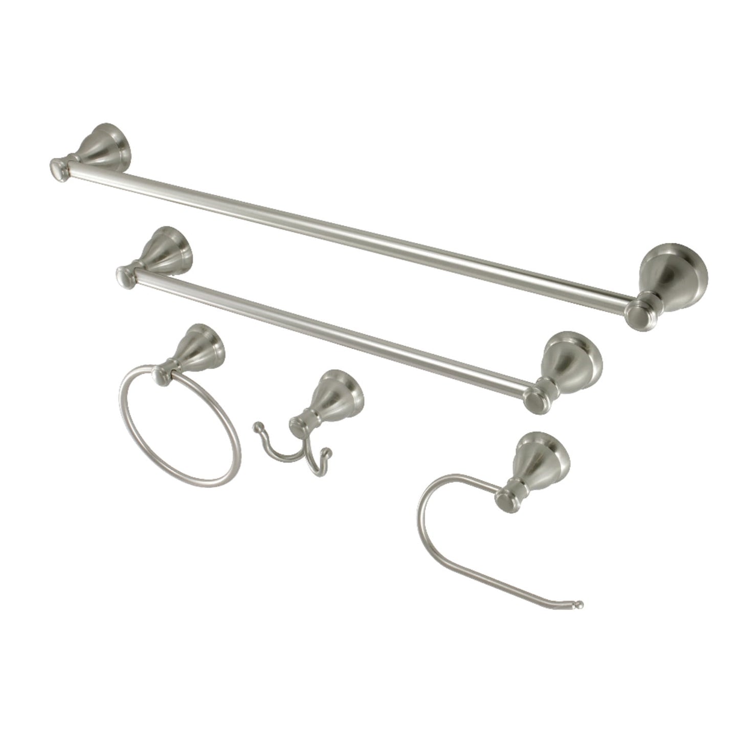 Kingston Brass Mesa Verde 5 Piece Bathroom Accessory Combo Set, Brushed Nickel Finish