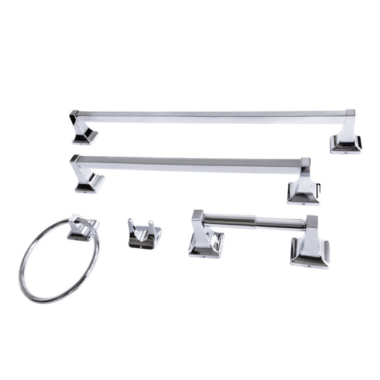 Kingston Brass BAHK602124781 Milton 5-Piece 18" and 24" Towel Bars Bathroom Accessory Set, Polished Chrome