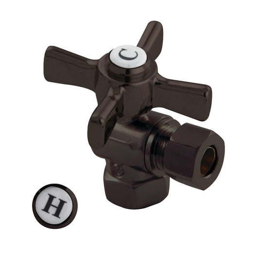 Kingston Brass CC33105ZX 3/8" FIP x 3/8" OD Comp Quarter-Turn Angle Stop Valve, Oil Rubbed Bronze
