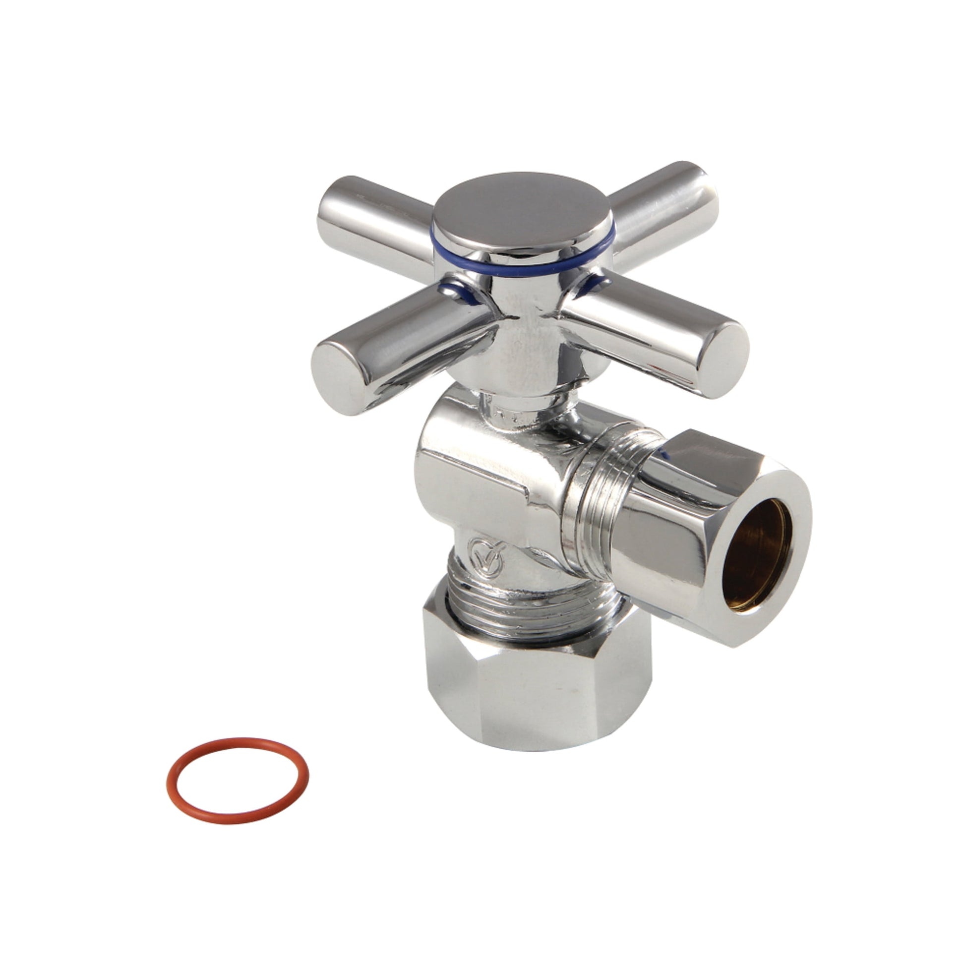 Kingston Brass CC54401DX 5/8-Inch O.D. Comp x 1/2-Inch O.D. Comp Quarter-Turn Angle Shut-Off Valve in Polished Chrome