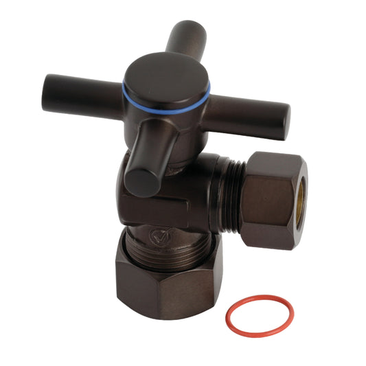 Kingston Brass CC54405DX 5/8-Inch O.D. Comp x 1/2-Inch O.D. Comp Quarter-Turn Angle Shut-Off Valve in Oil Rubbed Bronze