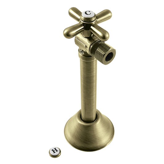 Kingston Brass CC83200X 1/2-Inch Sweat x 3/8-Inch O.D. Comp Angle Shut-Off Valve with 5-Inch Extension in Matte Black