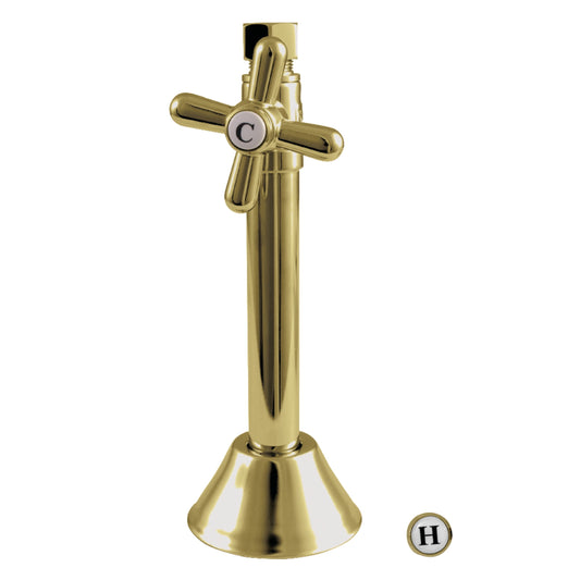Kingston Brass CC83252X 1/2-Inch Sweat x 3/8-Inch O.D. Comp Straight Shut-Off Valve with 5-Inch Extension in Polished Brass