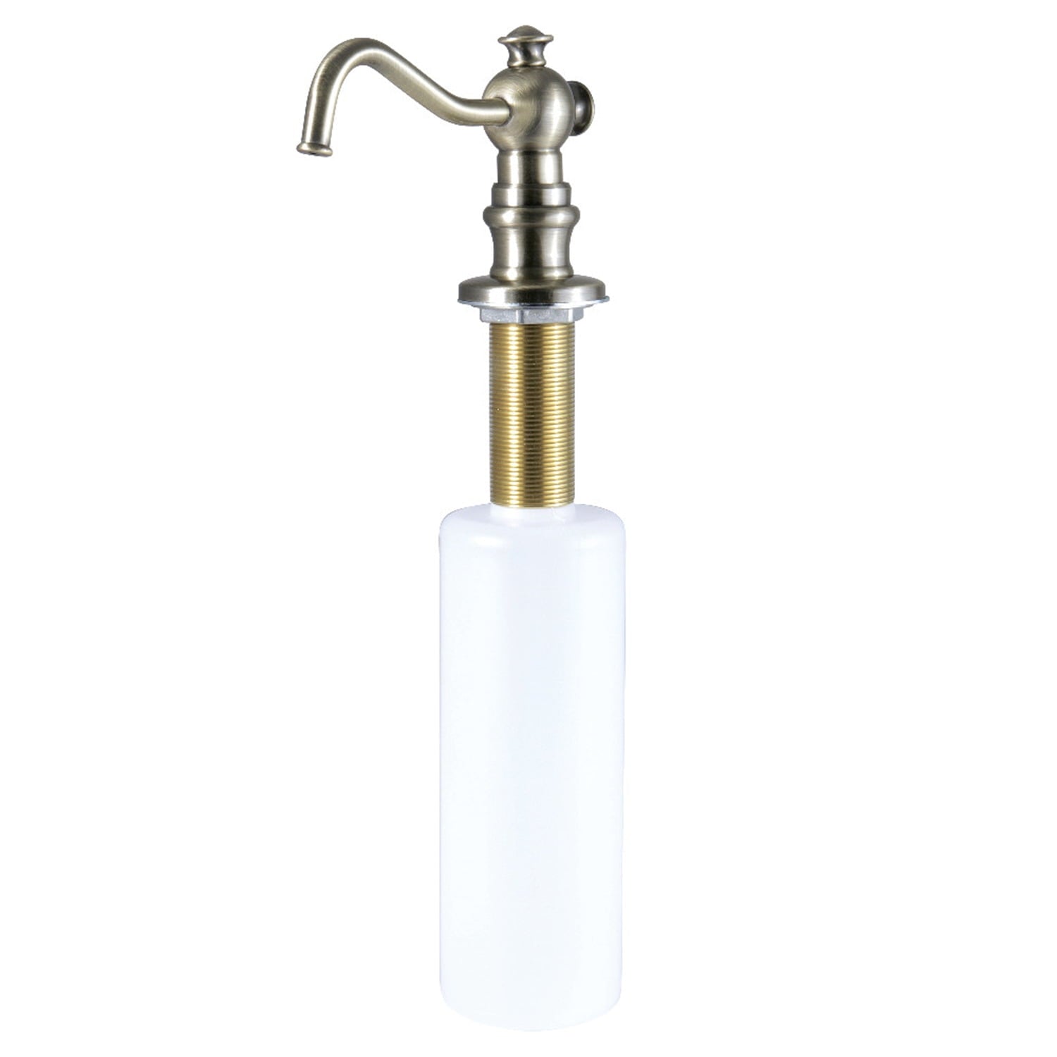 Kingston Brass SD7603 Curved Nozzle Metal Soap Dispenser, Antique Brass