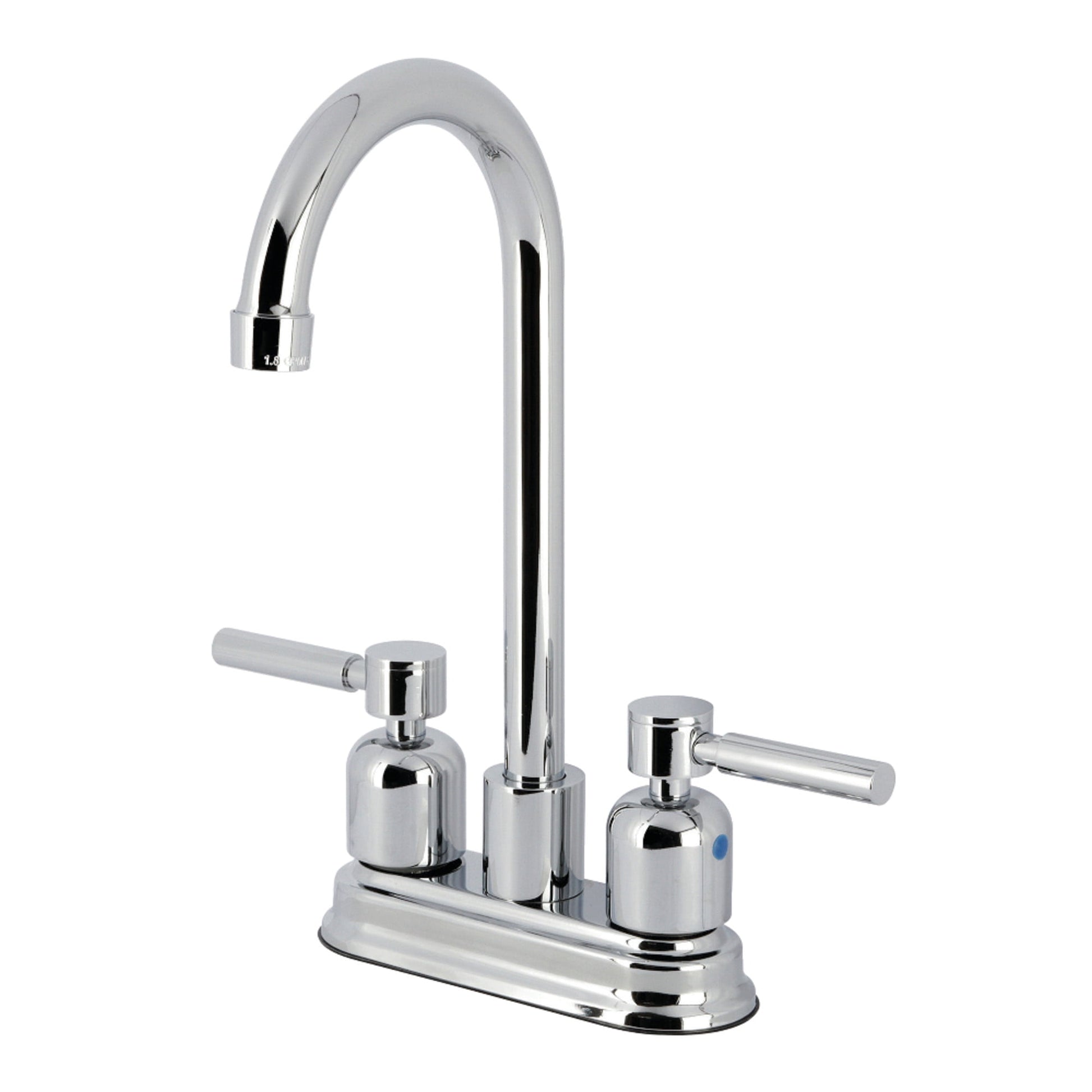 Kingston Brass FB8498DL Concord Double-Handle 4" Centerset High-Arc Bar Faucet, Brushed Nickel