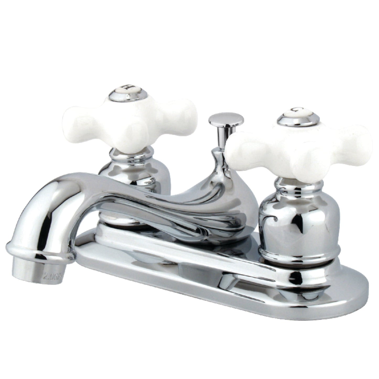 Kingston Brass GKB601PX Water Saving Restoration Centerset Lavatory Faucet with Porcelain Cross Handles, Chrome