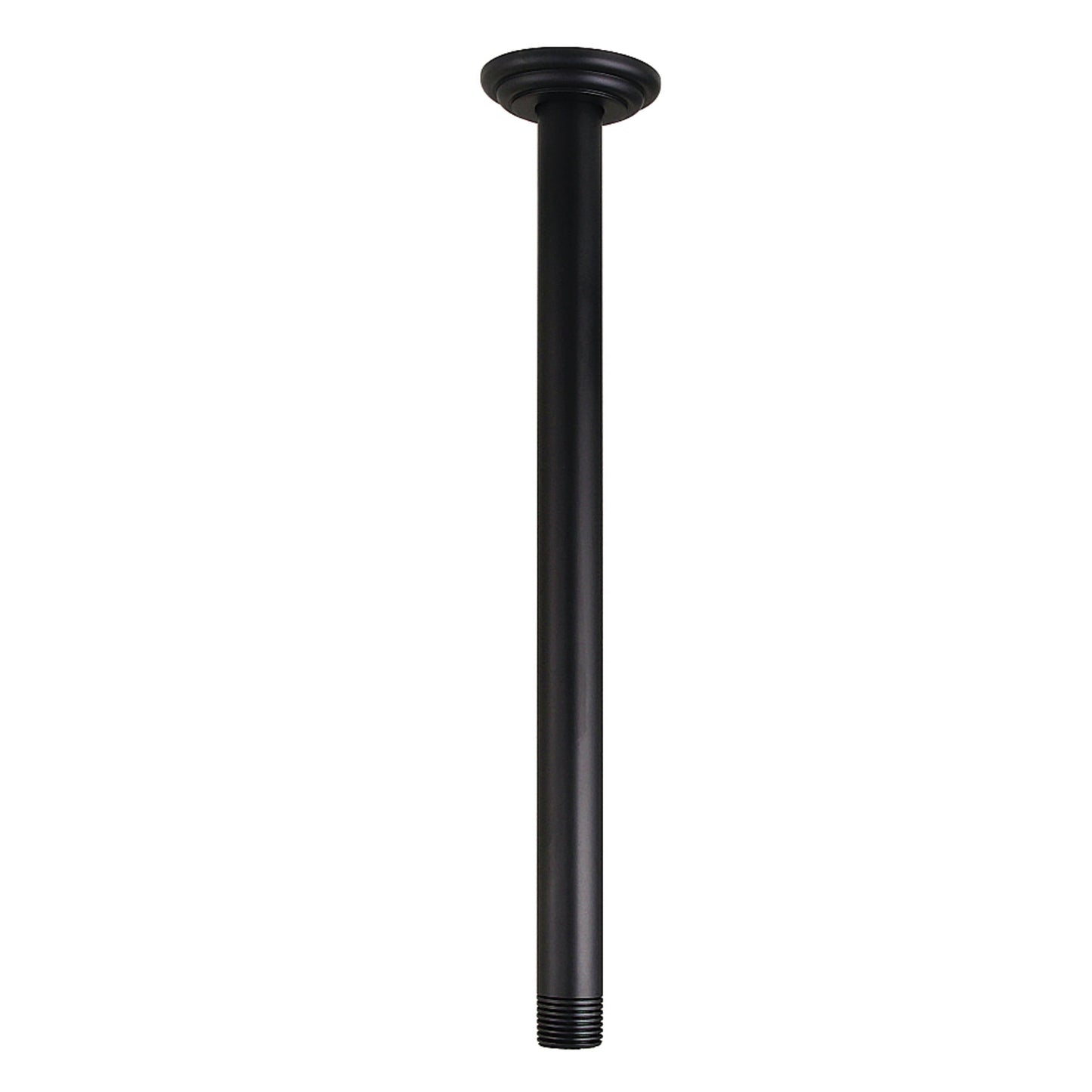 Kingston Brass K211C0 Brazo de Ducha de Montaje en Techo Tipo Gota de Lluvia de 12" con Brida Redonda, Negro Mate