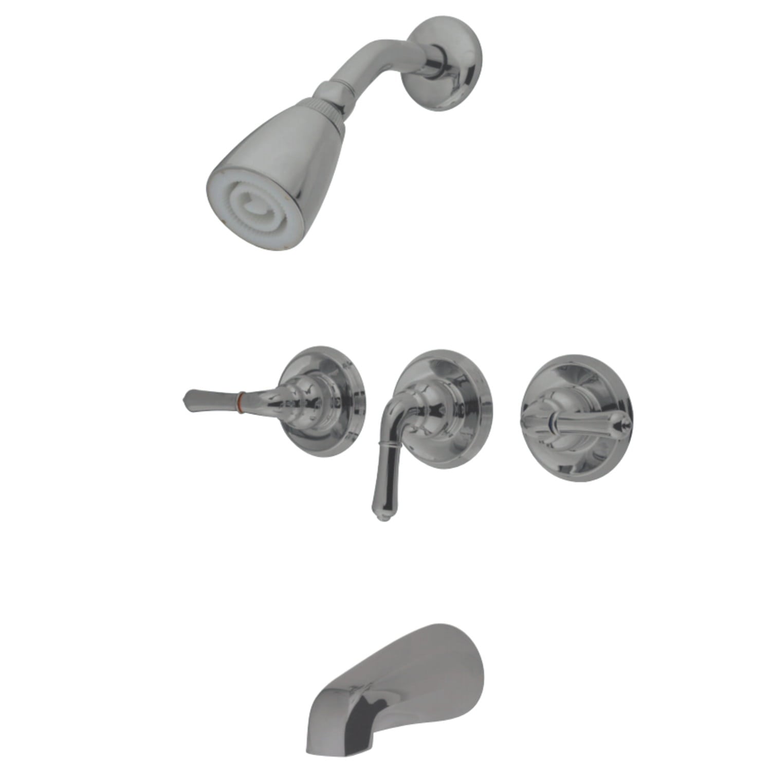 Kingston Brass KB235 Magellan Grifo de BaÃ±era y Ducha de Tres Manijas, Bronce Aceitado