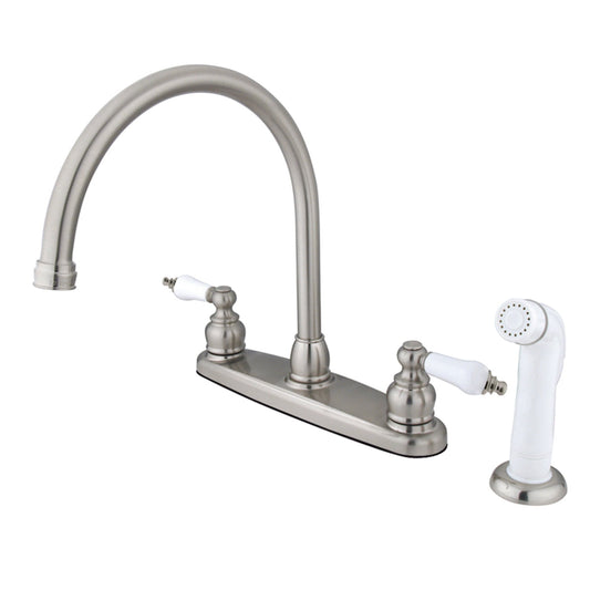 Kingston Brass KB728 Vintage Centerset Kitchen Faucet, Brushed Nickel