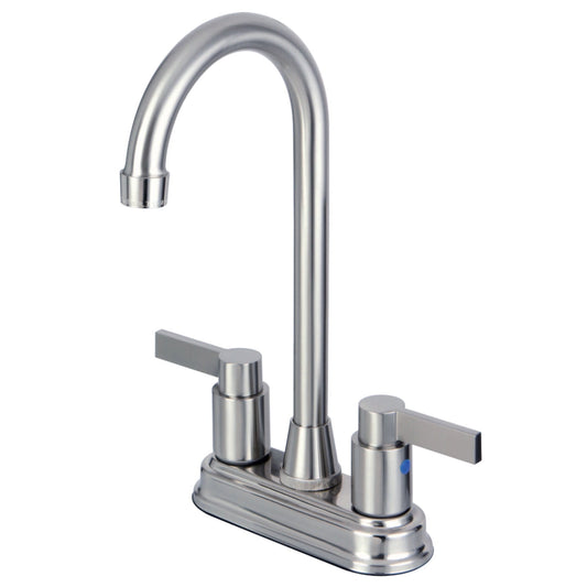 Kingston Brass NuvoFusion 4 Inch Centerset Bar Faucet, Brushed Nickel