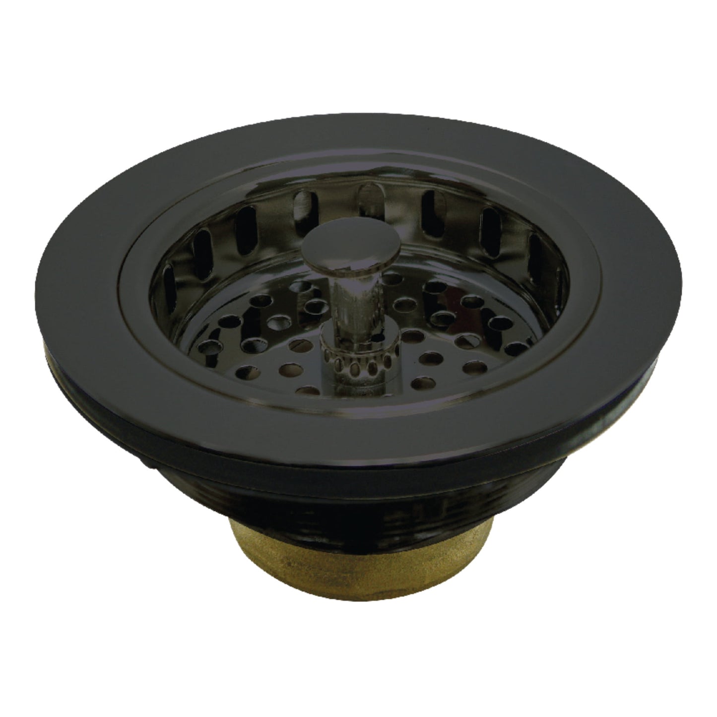 Kingston Brass KBS1000 Brass Basket Strainer in Black Stainless Steel