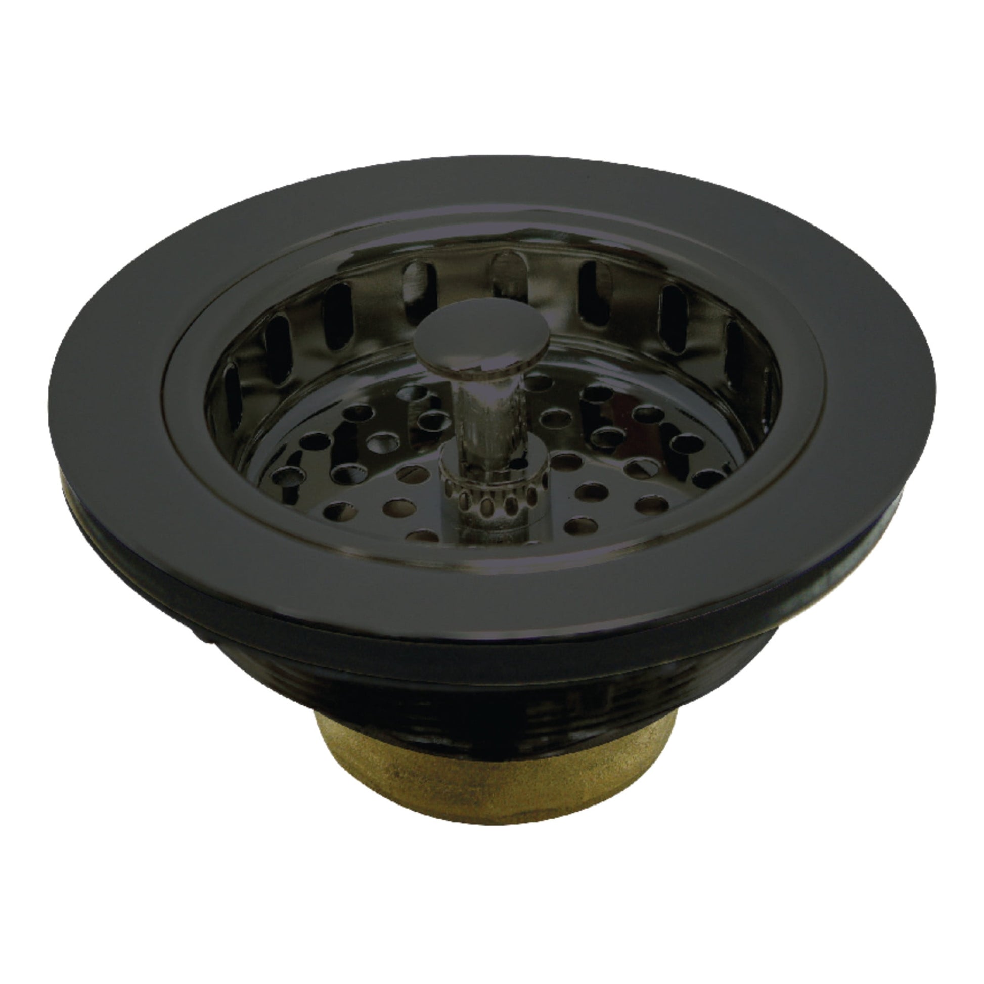 Kingston Brass KBS1000 Brass Basket Strainer in Black Stainless Steel