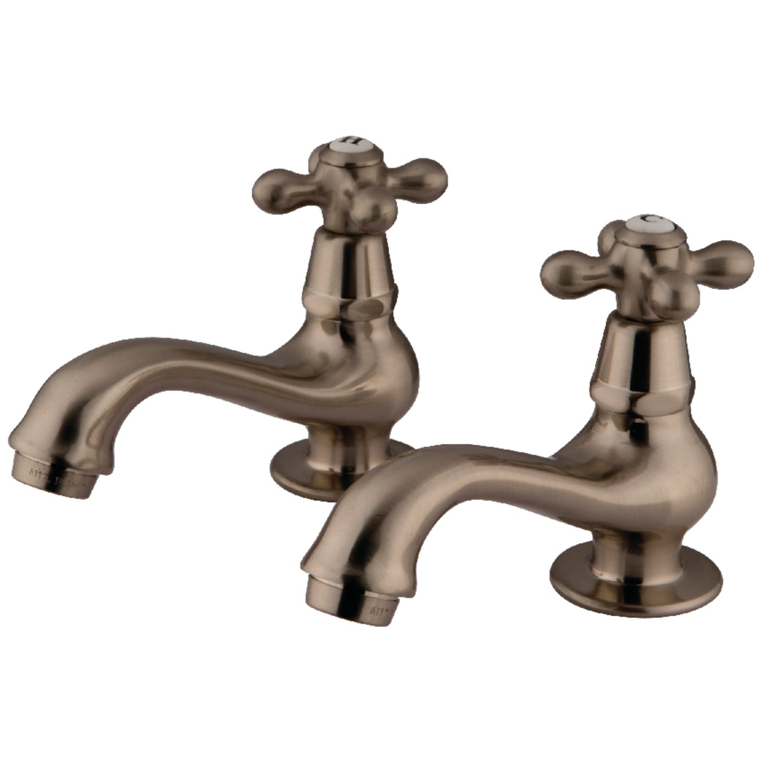 Kingston Brass KS1107AX Heritage Basin Tap Faucet with Metal Cross Handle, Brushed Brass