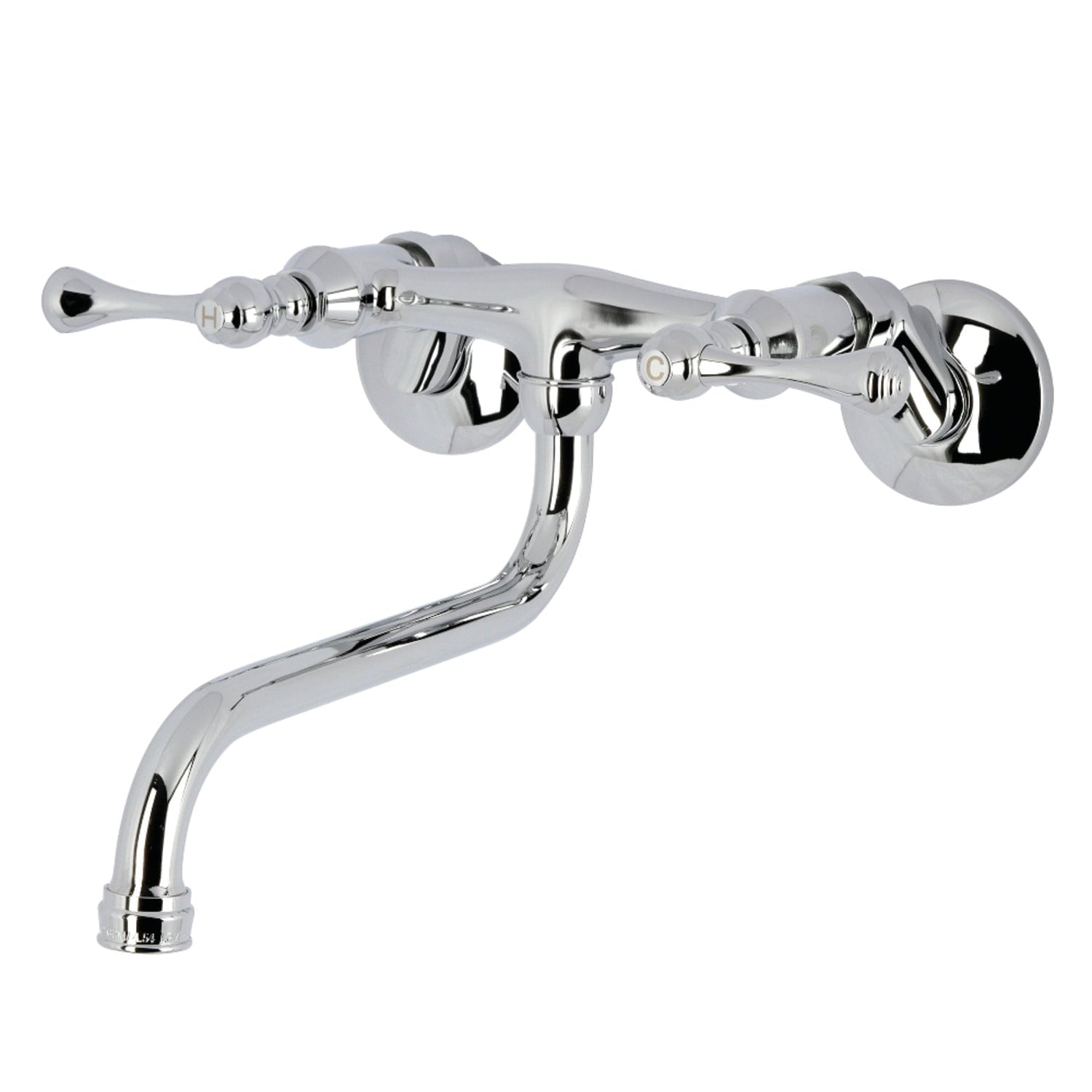 Kingston Brass KS315C Kingston Wall Mount Bathroom Faucet, Polished Chrome