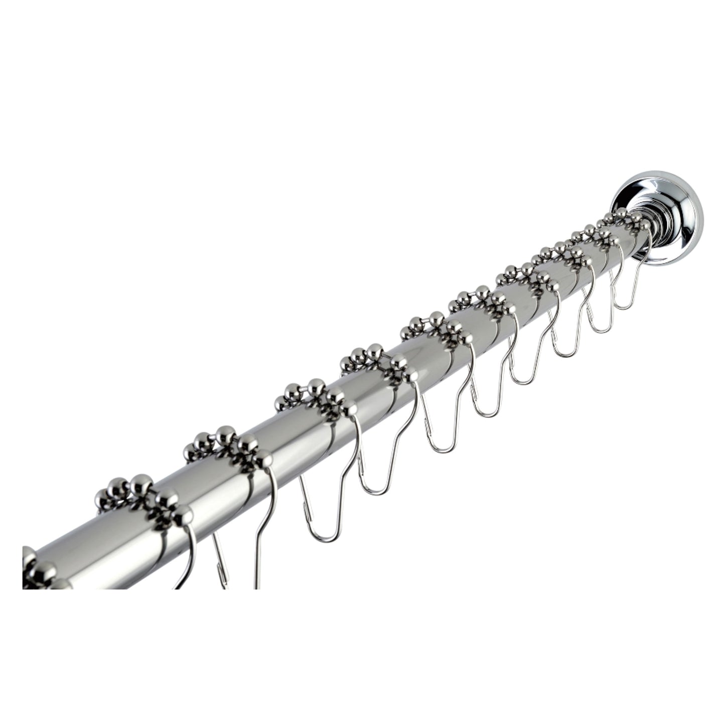 Kingston KSR601 Edenscape 60-Inch to 72-Inch Adjustable Shower Curtain Rod with Rings Combo in Polished Chrome