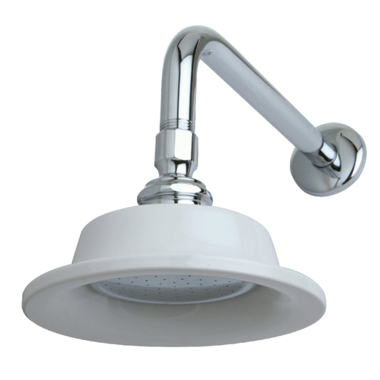 Kingston Brass P60CK Victorian 6-5/16-Inch Sunflower Raindrop Ceramic Shower Head with 12-Inch Shower Arm in Polished Chrome