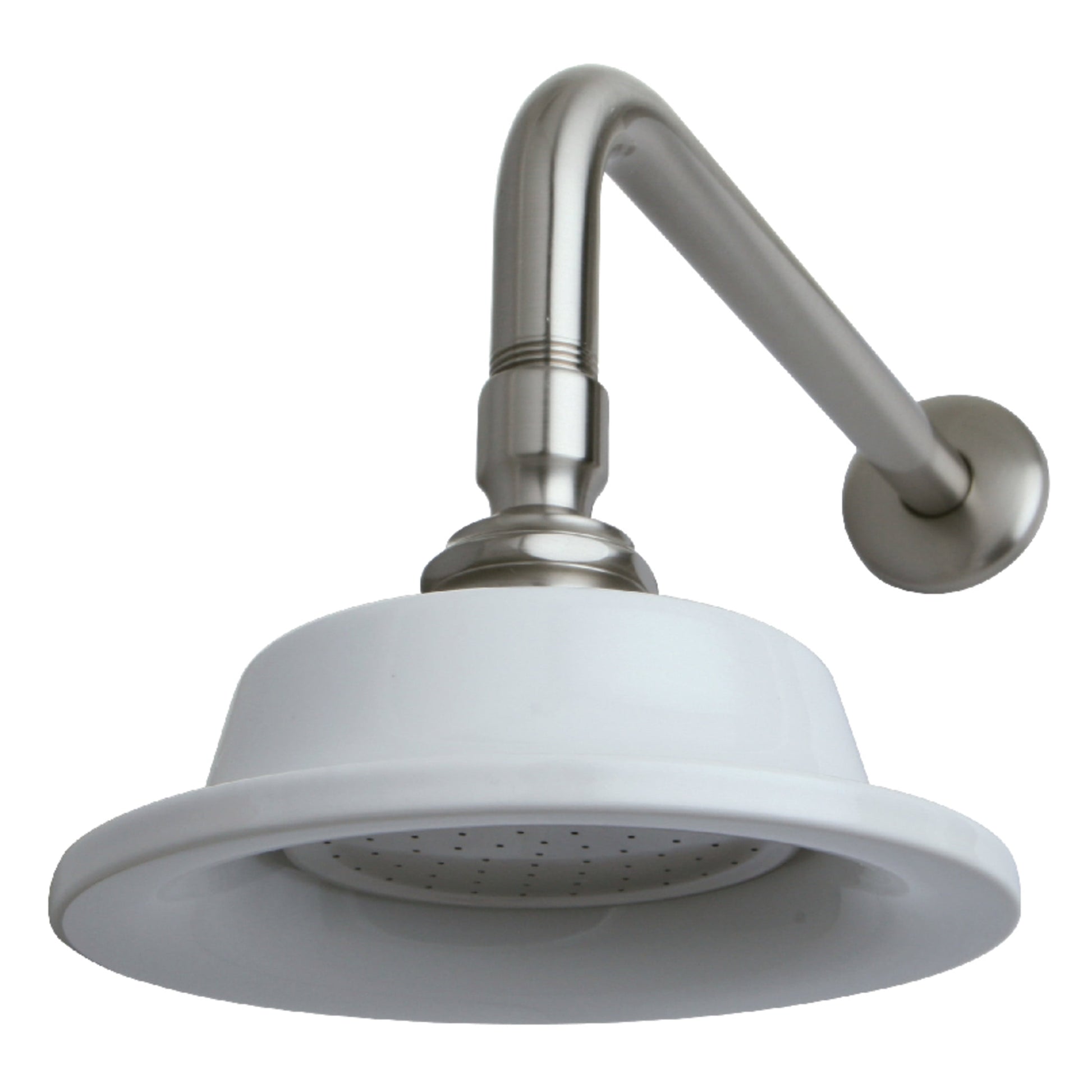 Kingston Brass P60SNCK Victorian 6-5/16-Inch Sunflower Raindrop Ceramic Shower Head with 12-Inch Shower Arm in Brushed Nickel