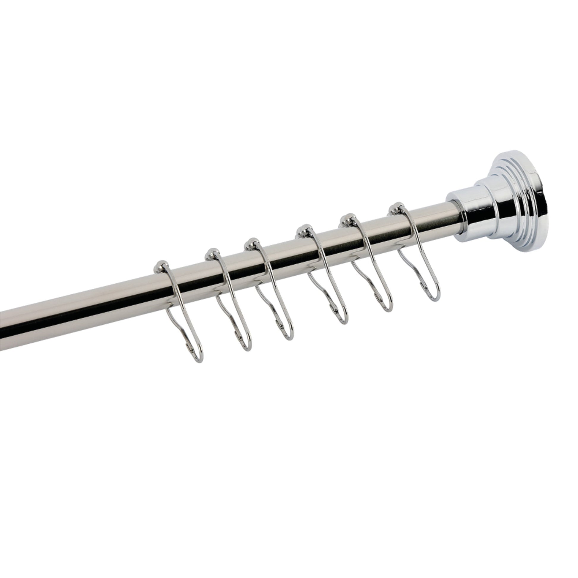 Kingston Brass SCC2811 Edenscape 38-Inch to 60-Inch Adjustable Shower Curtain Rod with Rings in Polished Chrome
