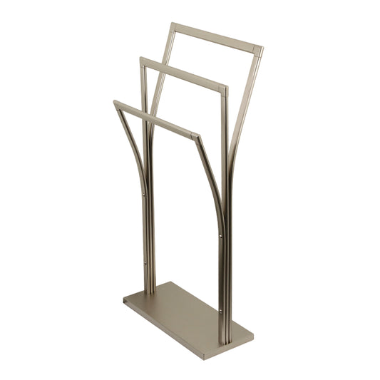 Kingston Brass SCC3308 Edenscape 34-7/16 Inch Freestanding Pedestal 3-Tier Y-Style Towel Rack in Brushed Nickel